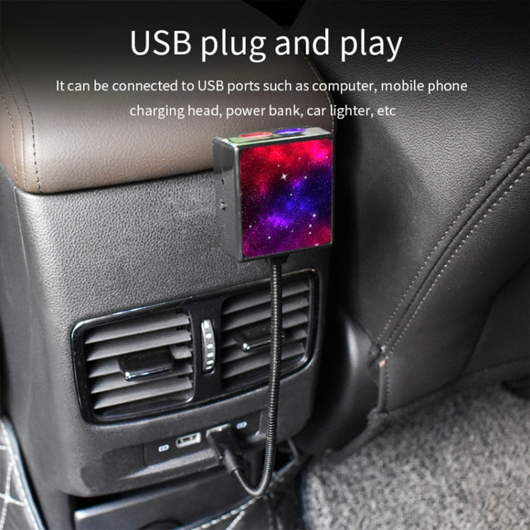 C208 5V 0.1W IPX4 USB Car Rotating Star Lights Red Green Starry Sky Atmosphere Lamp, C208 Red Green