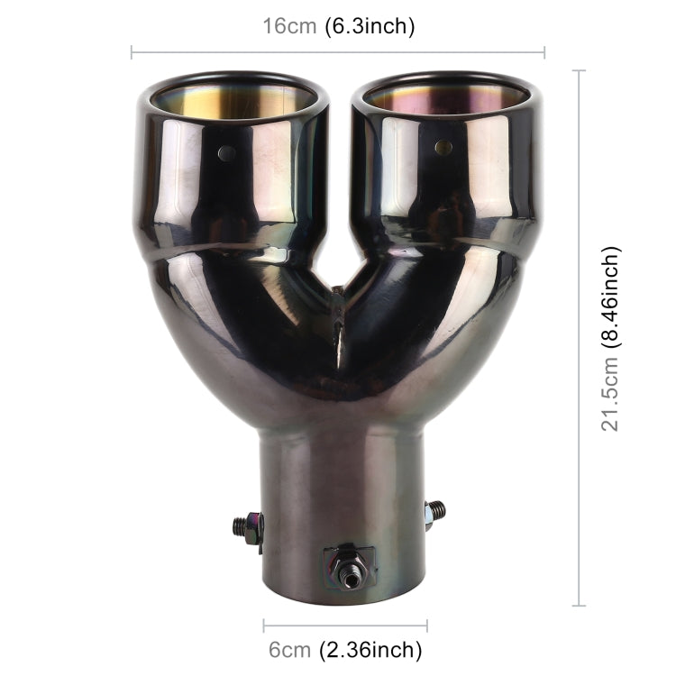 Universal Car Styling Stainless Steel Elbow Exhaust Tail Muffler Tip Pipe, Inside Diameter: 6cm, Elbow Inside Diameter: 6cm (Grey), Elbow Inside Diameter: 6cm (Blue), Elbow Inside Diameter: 6cm (Silver)