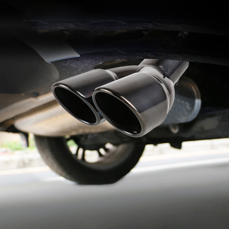 Universal Car Styling Stainless Steel Elbow Exhaust Tail Muffler Tip Pipe, Inside Diameter: 6cm, Elbow Inside Diameter: 6cm (Grey), Elbow Inside Diameter: 6cm (Blue), Elbow Inside Diameter: 6cm (Silver)