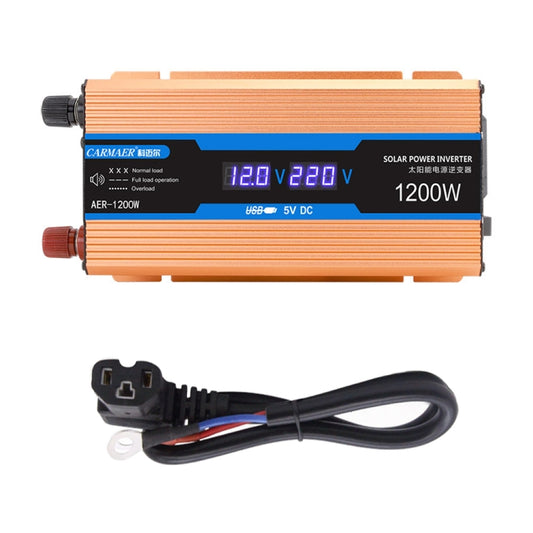 Carmaer 48V to 220V 1200W Car Multi-function Double Digital Display Inverter Household Power Converter, 48V to 220V 1200W