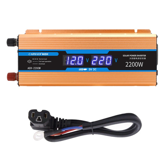 Carmaer 48V to 220V 2200W Car Multi-function Double Digital Display Inverter Household Power Converter, 48V to 220V 2200W