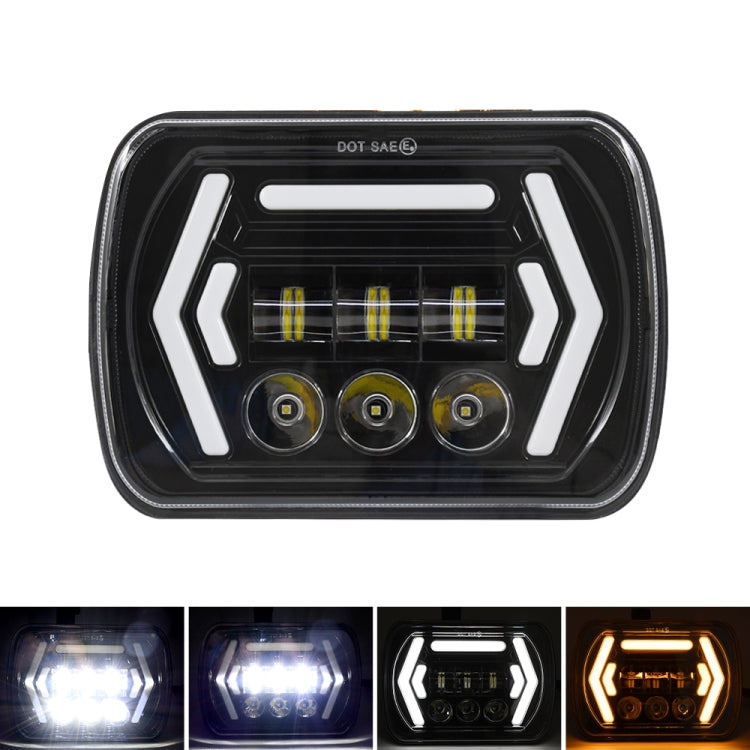 Car 7 inch Square DC9-30V LED Headlight Modification Accessories for Jeep Wrangler, 7 inch Square