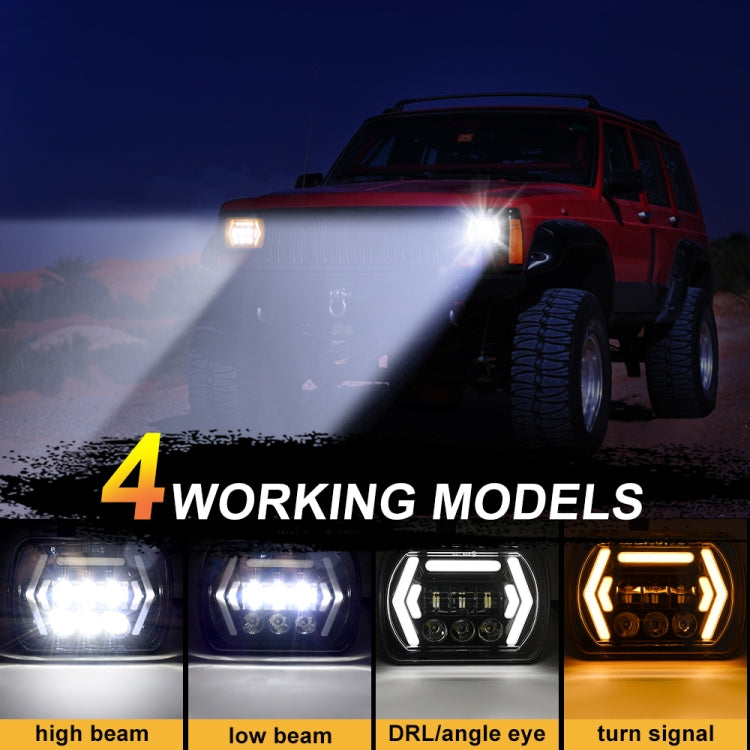 Car 7 inch Square DC9-30V LED Headlight Modification Accessories for Jeep Wrangler, 7 inch Square