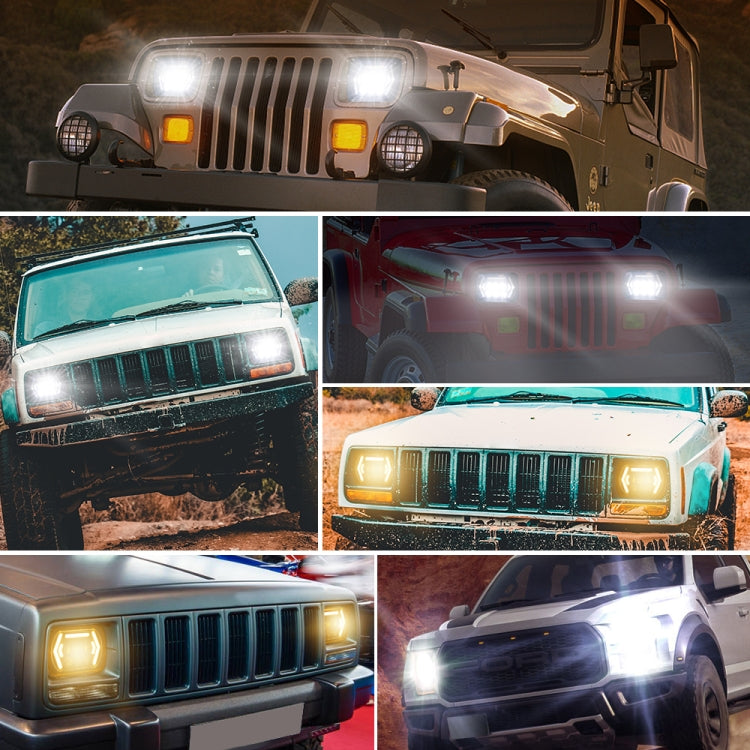 Car 7 inch Square DC9-30V LED Headlight Modification Accessories for Jeep Wrangler, 7 inch Square