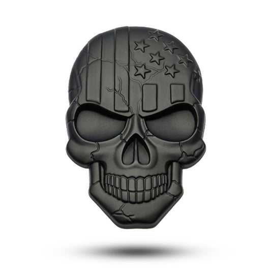 Three-dimensional Devil Skull Metal Plating Car Sticker, Silver, Black, Plating Bronze, Red