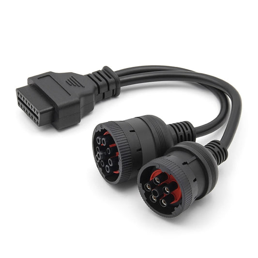J1708 J1939 6Pin 9Pin to OBD2 16Pin Female Car Diagnostic Adapter Cable, 6Pin 9Pin to OBD2