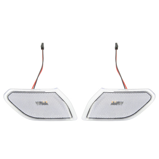 Car Transparent Wheel Eyebrow Side Light Turn Signal Leaf Plate Lamp for Jeep Wrangler JL 2018-, Transparent