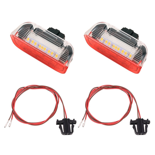 2 PCS Car DC 12V 1.6W Door Lights Lamps 18LEDs SMD-3528 Lamps with Cable for Volkswagen Golf 5 / 6, For Volkswagen Golf 5 / 6