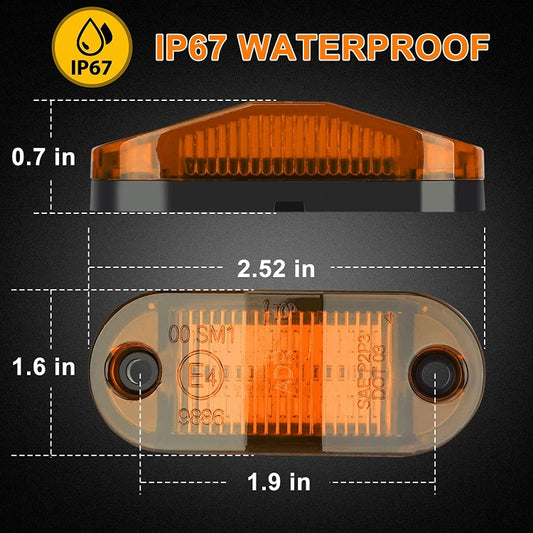 10 PCS MK-019 Car / Truck 6LEDs Side Marker Indicator Lights Bulb Lamp, MK-019 (Yellow Light), MK-019 (Red Light), MK-019 (White Light)