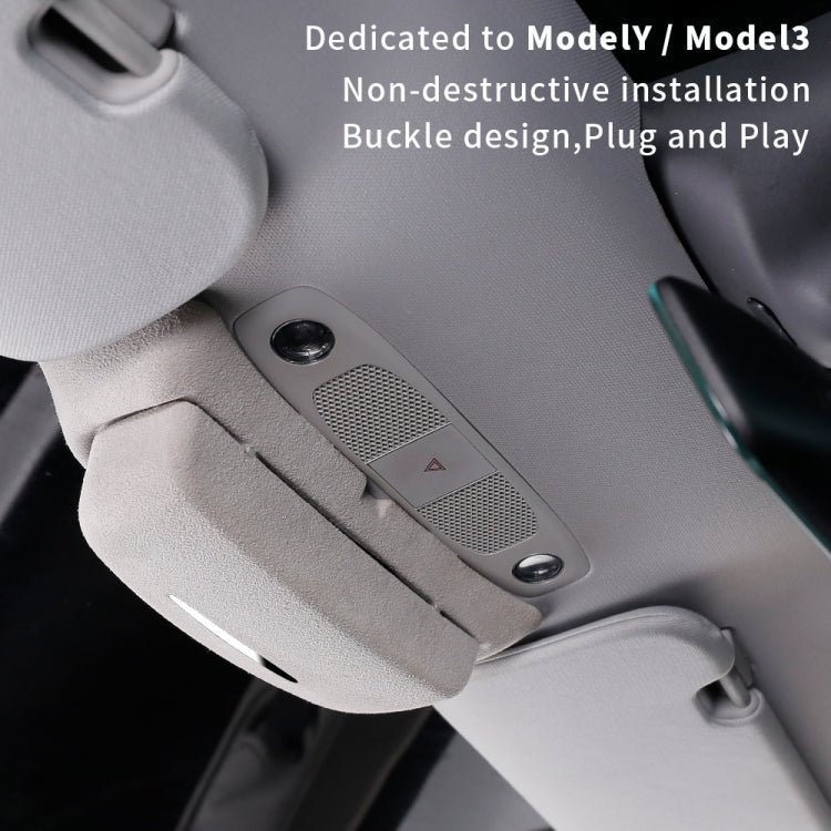 Car Suede Wrap Version Sunglasses Storage Box for Tesla Model 3, Suede Wrap Version for Tesla Model 3