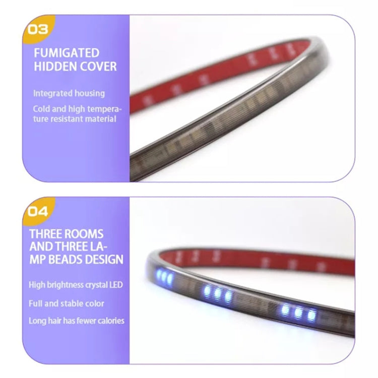 S12-120CM 120cm DC12V-24V Car Rear LED RGB Daytime Running Lights Strip Colorful Lamp, S12-120CM