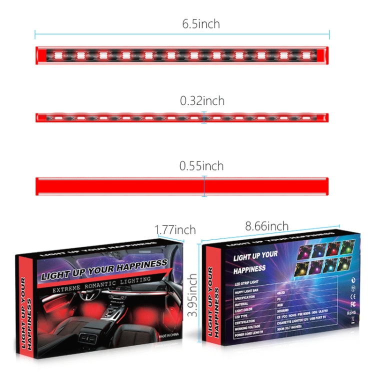 Y11 Cigarette Lighter Car Colorful RGB Foot LED Atmosphere Light, Y11 Cigarette Lighter