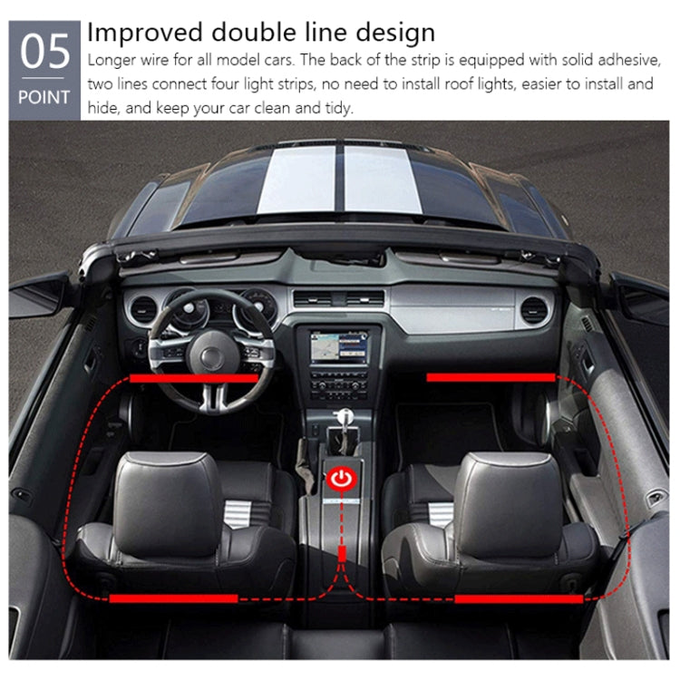 Y12 USB Car Colorful RGB Foot LED Atmosphere Light, Y12 USB