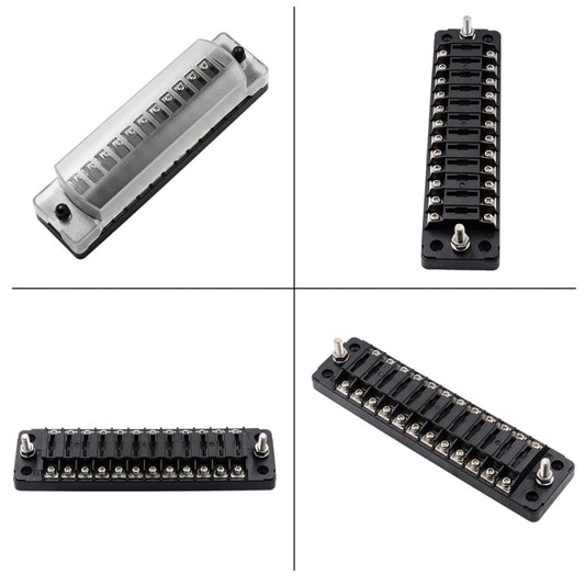 CS-978A2 FB1902 1 In 12 Out Independent Positive Negative Fuse Box without Fuse Piece for Auto Car Truck Boat, CS-978A2