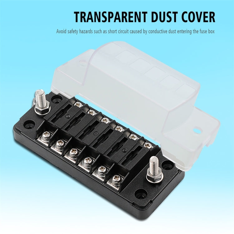 ZH-979A1 FB1903 1 In 1 Out 6 Ways No Distinction Positive Negative Fuse Box with 12 Fuses for Auto Car Truck Boat, ZH-979A1