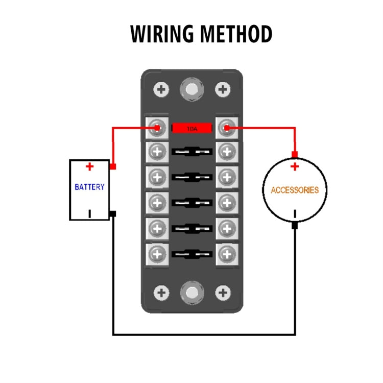 ZH-979A1 FB1903 1 In 1 Out 6 Ways No Distinction Positive Negative Fuse Box with 12 Fuses for Auto Car Truck Boat, ZH-979A1