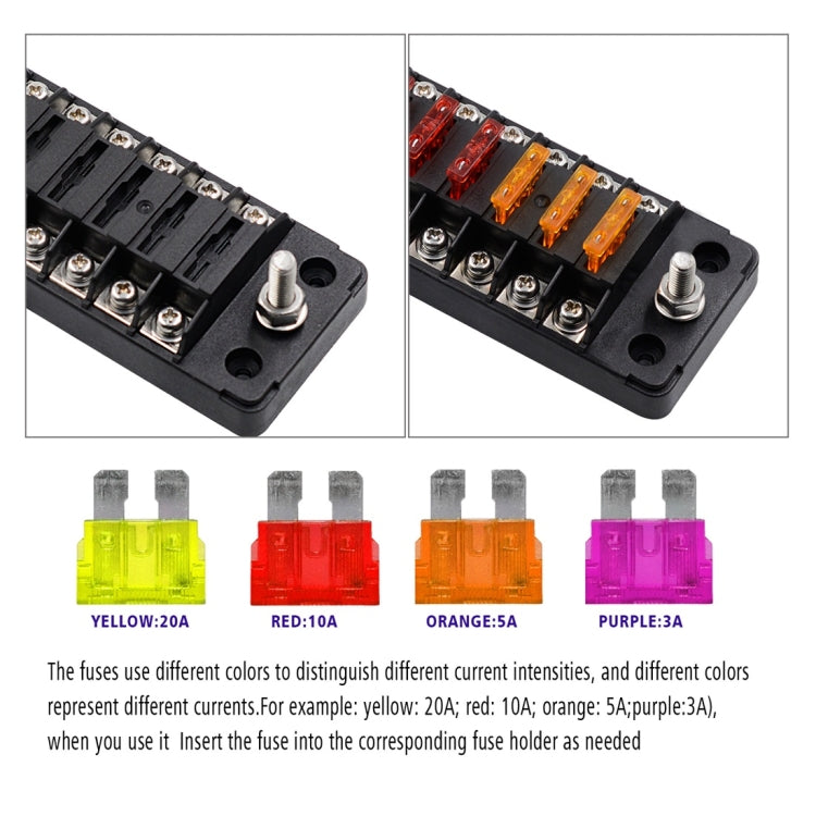ZH-979A2 FB1904 1 In 1 Out 12 Ways Positive Negative Fuse Box with 24 Fuses for Auto Car Truck Boat, ZH-979A2