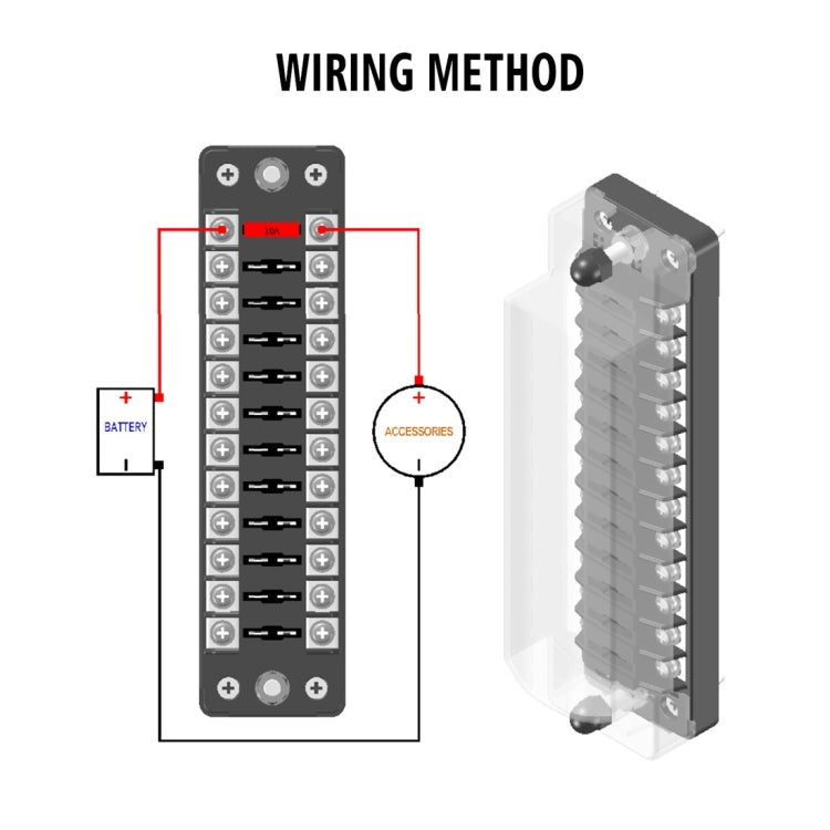 ZH-979A2 FB1904 1 In 1 Out 12 Ways Positive Negative Fuse Box with 24 Fuses for Auto Car Truck Boat, ZH-979A2