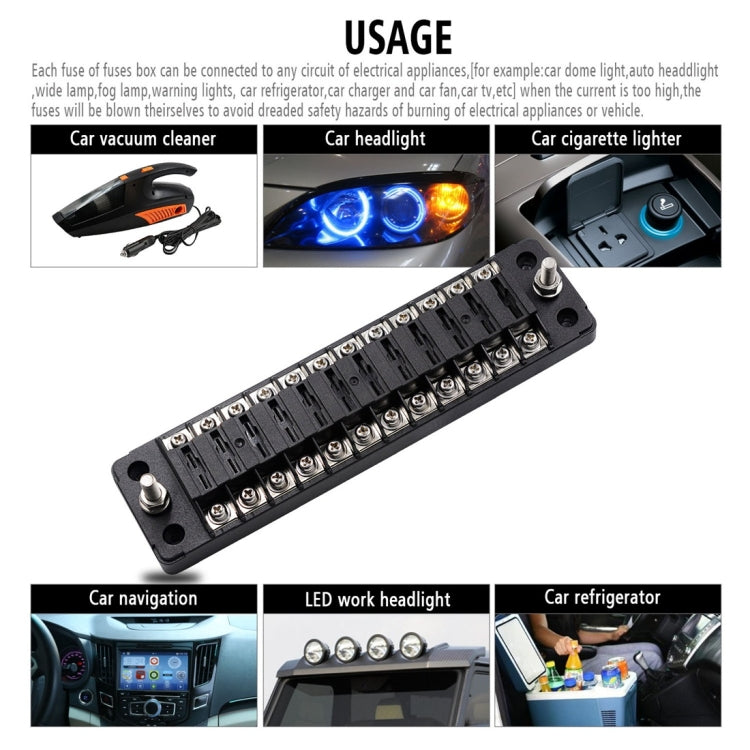 ZH-979A2 FB1904 1 In 1 Out 12 Ways Positive Negative Fuse Box with 24 Fuses for Auto Car Truck Boat, ZH-979A2