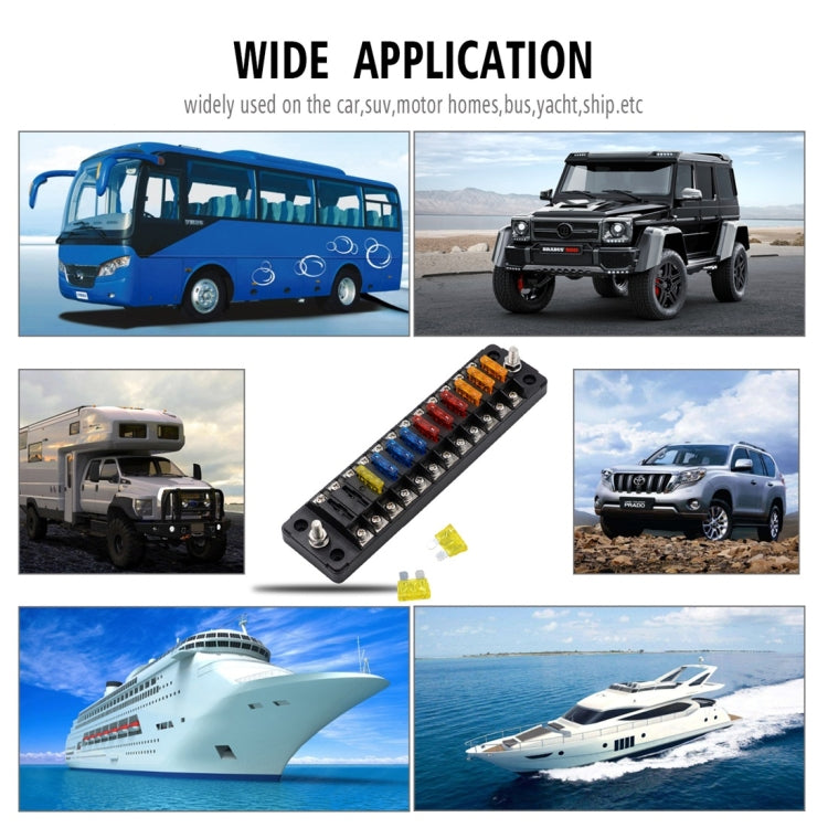 ZH-979A2 FB1904 1 In 1 Out 12 Ways Positive Negative Fuse Box with 24 Fuses for Auto Car Truck Boat, ZH-979A2