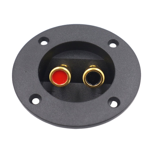 2 in 1 / Set Car Double Binding Round Gold Plate Push Spring Loaded Jacks Speaker Box, 2 in 1 / Set