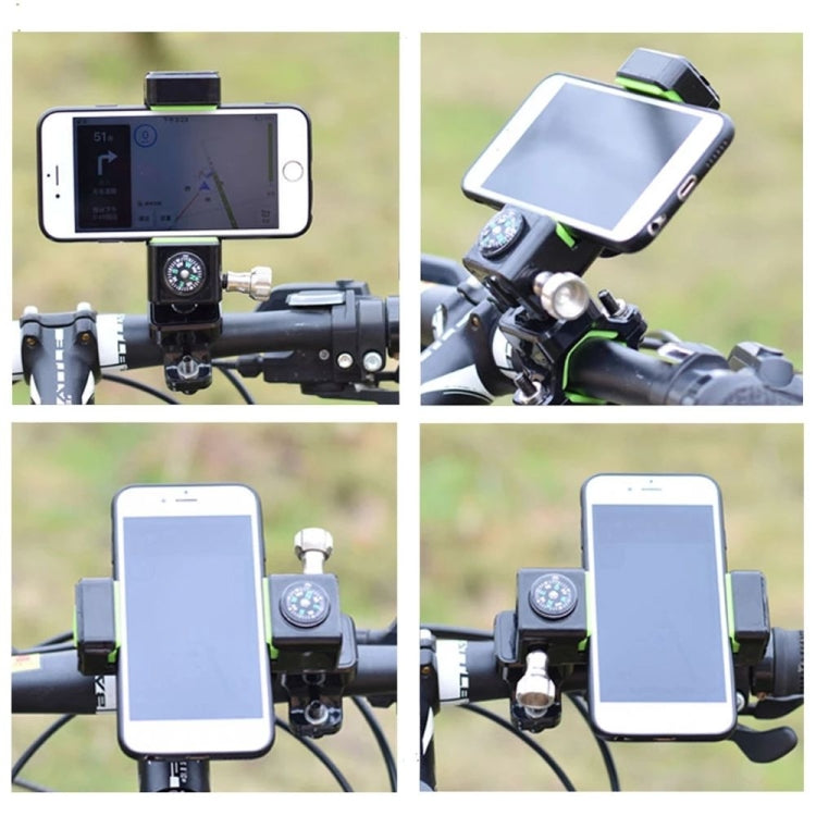Bicycle / Motorcycle Anti-theft Anti-take Off Mobile Phone Holder with Light, with Light (Black), with Light (Green)