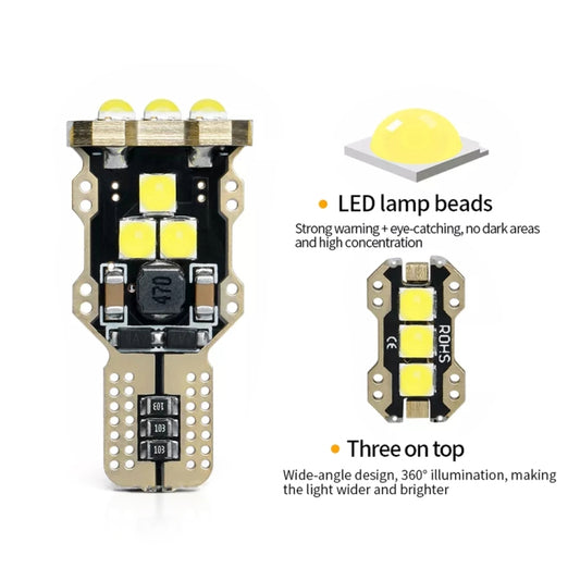 4pcs T15 DC12V / 1.5W / 0.13A / 540LM Car Decoding Reversing Light 9LEDs SMD-3030 Lamp Beads, 4pcs T15