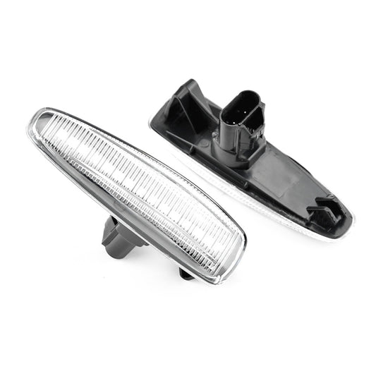 2pcs For Mitsubishi Lancer 2008-2018 Car Dynamic LED Fender Side Light, For Mitsubishi Lancer 2008-2018 (Transparent), For Mitsubishi Lancer 2008-2018 (Transparent Black)