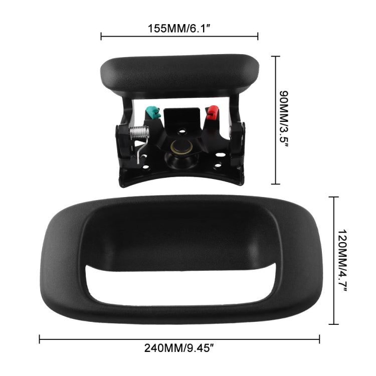 Car Tailgate Handle Trunk Lock Push Button and Bezel Trim Replacement 15997911 for Chevrolet GMC, 15997911