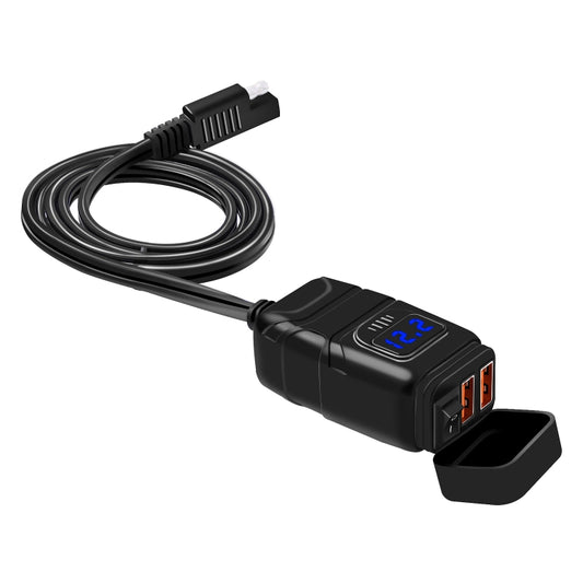 Chargeur USB double port super rapide universel pour voiture avec voltmètre numérique à LED
