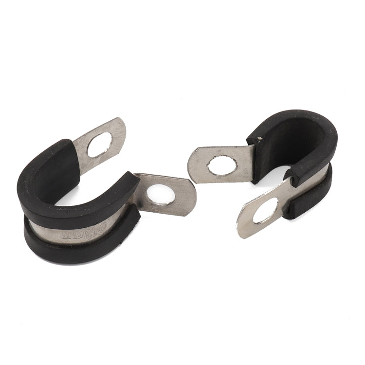 10 PCS Car Rubber Cushion Pipe Clamps Stainless Steel Clamps, Size: 9/16 inch (14mm), Size: 9/16 inch (14mm)