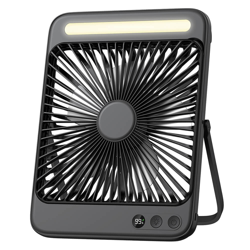 US Warehouse | Warmco 20000mAh 8-Inch Portable Camping Fan with LED Light – Rechargeable, Ultra-Thin, 15–48H Runtime, Ideal for Travel, Outdoor, Indoor, Cruise Essentials