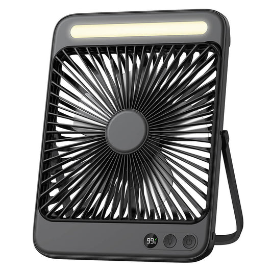 US Warehouse | Warmco 20000mAh 8-Inch Portable Camping Fan with LED Light – Rechargeable, Ultra-Thin, 15–48H Runtime, Ideal for Travel, Outdoor, Indoor, Cruise Essentials