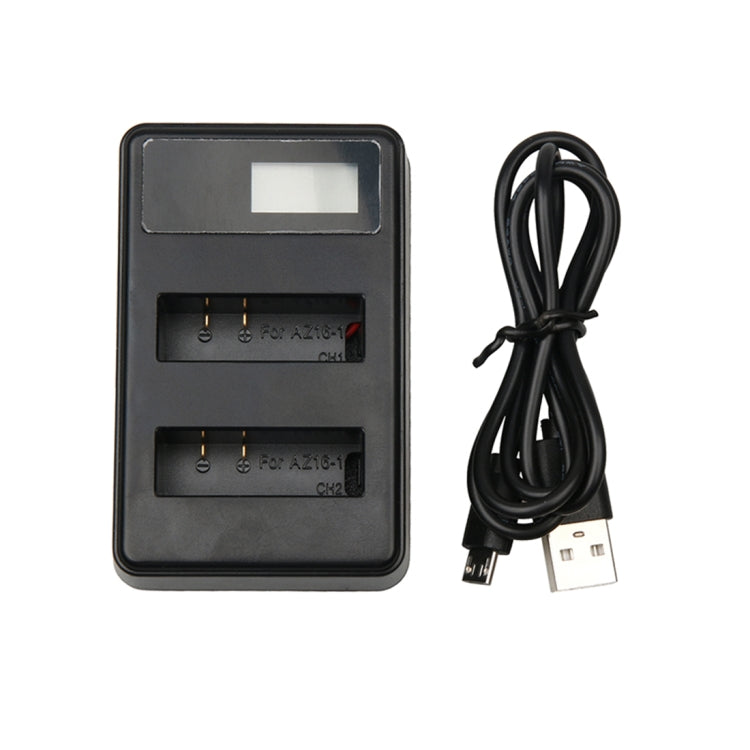 LCD Screen Dual Batteries Charger with USB Cable for Xiaoyi 4K Sport Camera, Displays Charging Capacity (XM47), LCD Screen Battery Charger