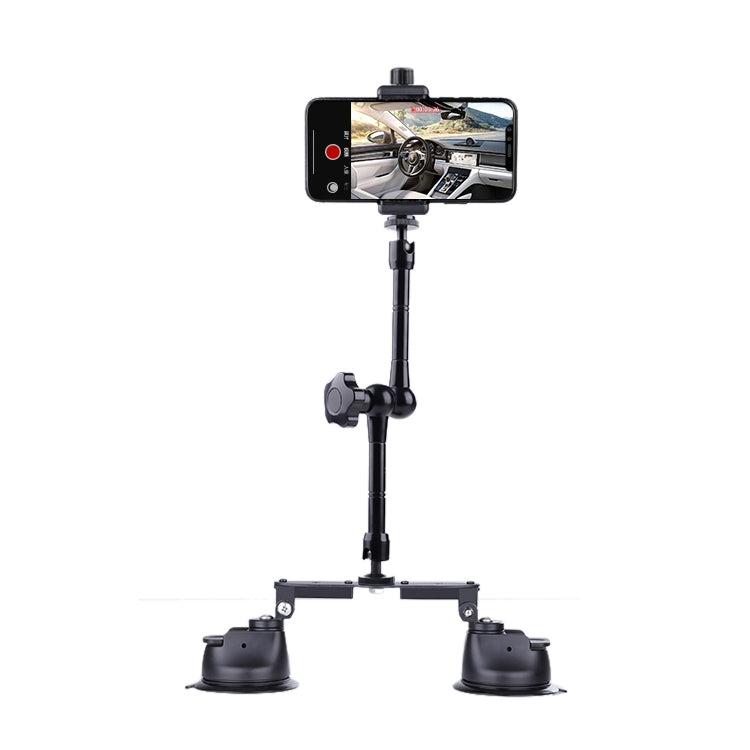 Dual-leg Suction Cup Articulating Friction Magic Arm Phone Clamp Mount, Dual-leg Suction Cup Magic Arm