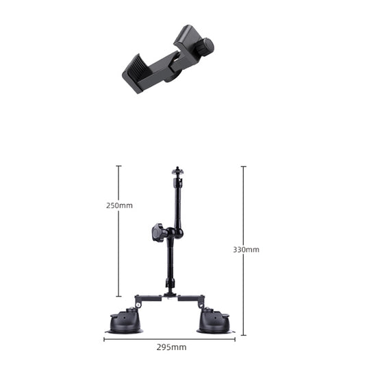 Dual-leg Suction Cup Articulating Friction Magic Arm Phone Clamp Mount, Dual-leg Suction Cup Magic Arm