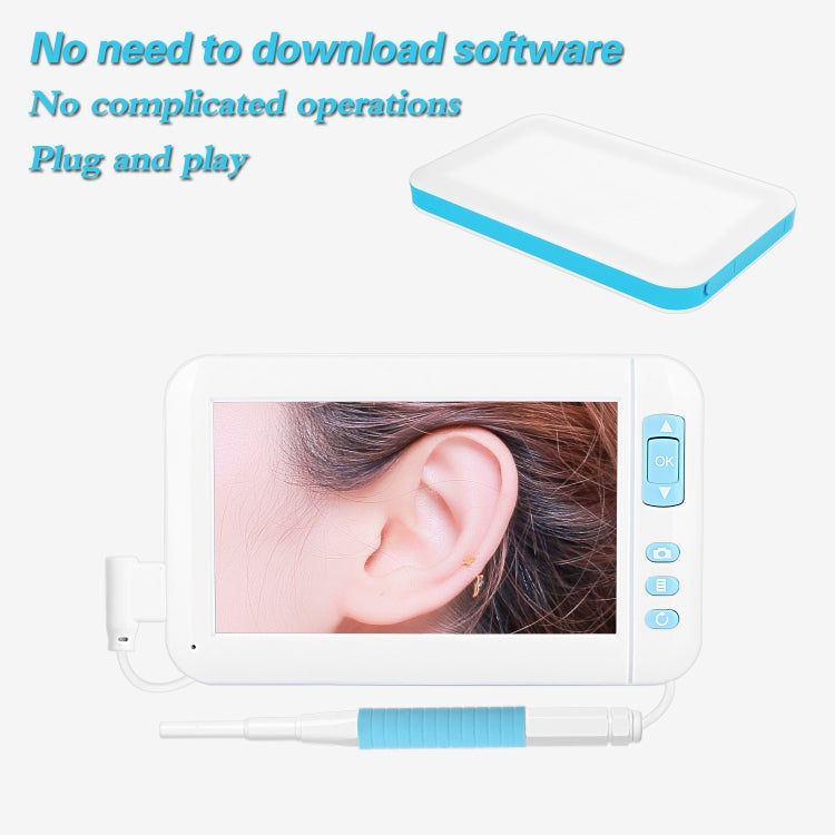 C01 4.3 Inch Screen Display HD1080P Visual Earspoon Endoscope with 6 LEDs, Diameter:5.5mm, C01 5.5mm