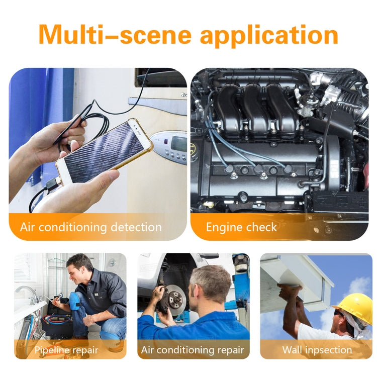 Y101 8mm Spiral Head 3 In 1 Waterproof Digital Endoscope Inspection Camera, Length: 5m Flexible Cable, Length: 5m Flexible Cable