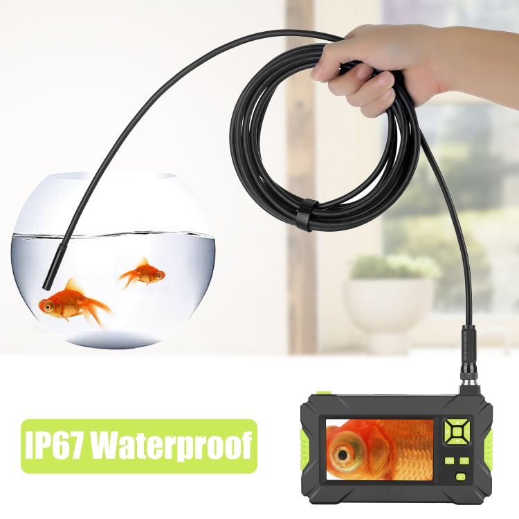 P30 5.5mm IP67 Waterproof 4.3 inch HD Portable Endoscope Hard Cable Industrial Endoscope, Cable Length: 5m, 5m, 5m (Blue)