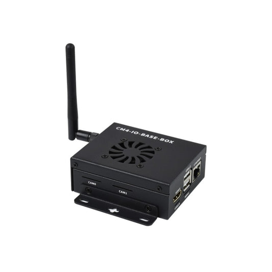 Waveshare Mini IO Board Full Ver Mini-Computer Base Box with Metal Case & Cooling Fan for Raspberry Pi CM4, Mini IO Board Full Ver