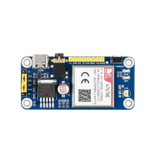 Waveshare Multi Band 2G GSM / GPRS LBS A7670E LTE Cat-1 HAT for Raspberry Pi, for Europe, Southeast Asia, West Asia, Africa, China, South Kor, A7670E LTE Cat-1 HAT