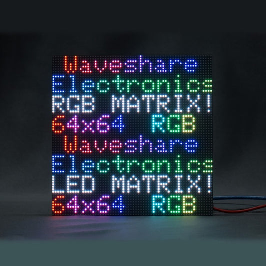 Waveshare RGB Full-Color LED Matrix Panel, 3mm Pitch, 64 x 64 Pixels, Adjustable Brightness, 22100