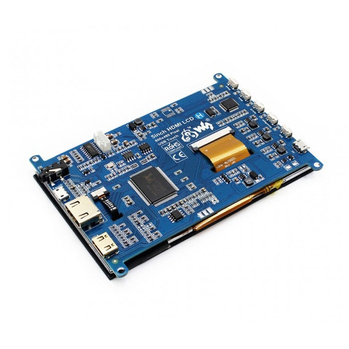 WAVESHARE 5 Inch HDMI LCD (H) 800x480 Touch Screen for Raspberry Pi Supports Various Systems, 5 Inch HDMI LCD (H)