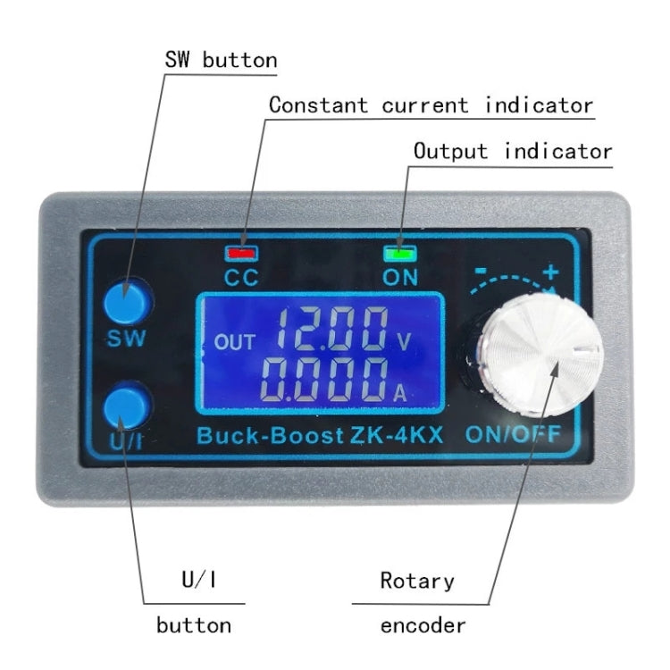 ZK-4KX CNC DC-DC Buck Boost Converter Module CC CV 0.5-30V 4A Adjustable Step Down Up Voltage Regulator, 0.5-30V