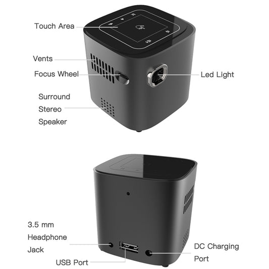 Wejoy S12 50 ANSI Lumen 1920x1080P Android 7.1 HD Bluetooth 4.1 WiFi Smart 3D Projector, 1G+16G