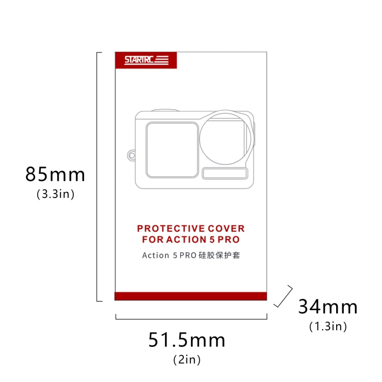 Pour l'étui de protection en silicone STARTRC avec couvercle d'objectif pour DJI Osmo Action 5 Pro
