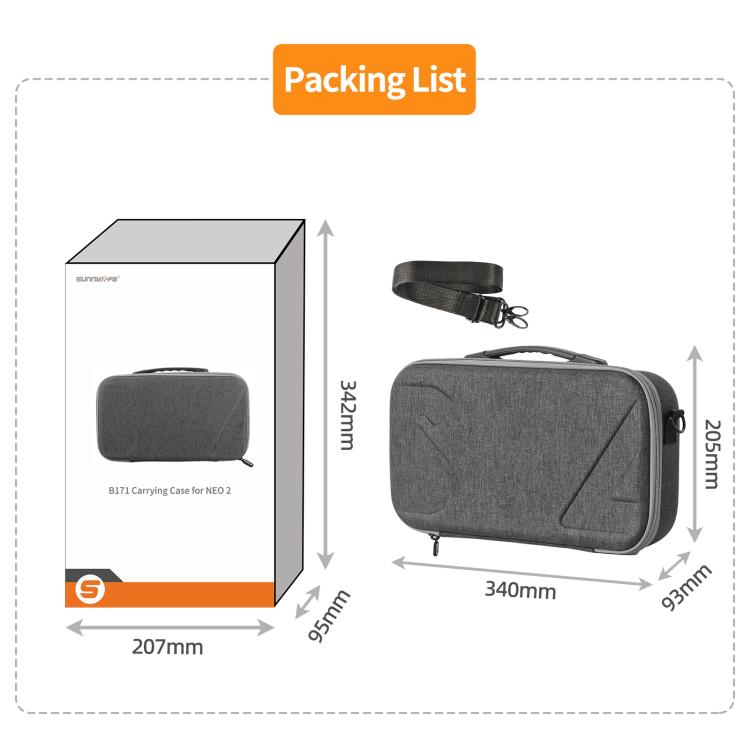 Pour DJI Neo 2 Sunnylife Étui de Transport Portable Combo Sac à Bandoulière Housse de Protection Rigide de Voyage, Combo Sac à Bandoulière