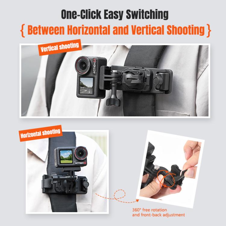 STARTRC Magnetic Backpack Clip Mount for DJI Osmo 360 / GoPro Action Cameras, Magnetic Backpack Clip