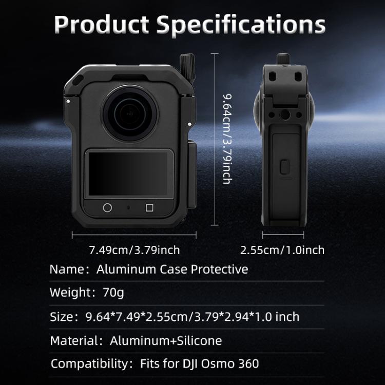 For DJI Osmo 360 YELANGU Metal Protective Cage Expansion Frame with Horizontal Mount Base, For DJI Osmo 360 Cage with Horizontal Mount Base