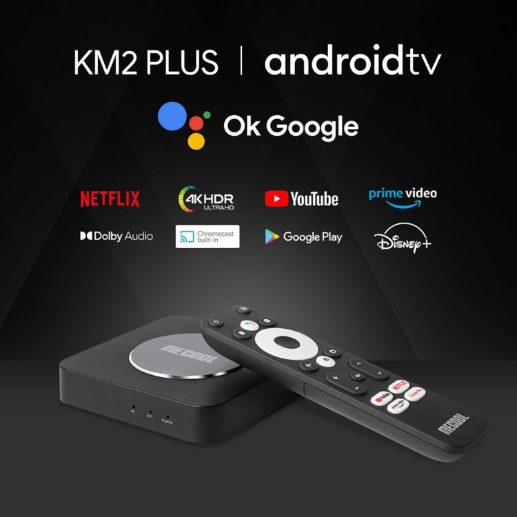 MECOOL KM2 Plus 4K Smart TV BOX Android 11.0 Media Player with Remote Control, Amlogic S905X2 Quad Core, RAM: 2GB, ROM: 16GB, EU Plug, KM2 Plus